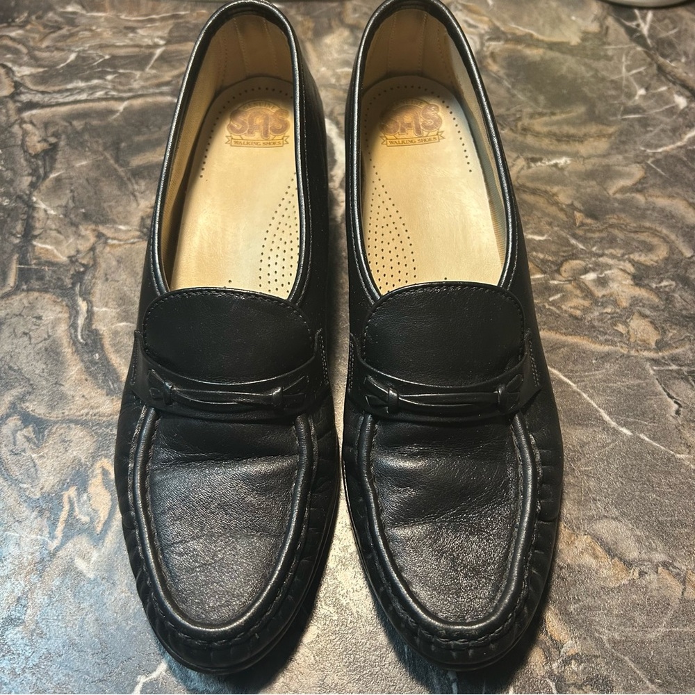 SAS Shoes Womens 8.5 N Tripad Comfort Slip On Loafers Black Leather Classic